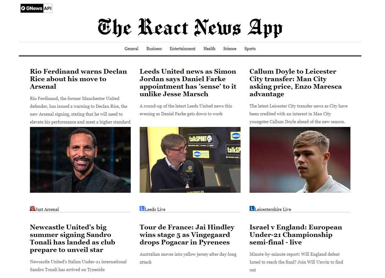 React News App Screenshot